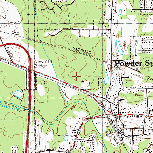 Topographic Map of Powder Springs Post Office, GA