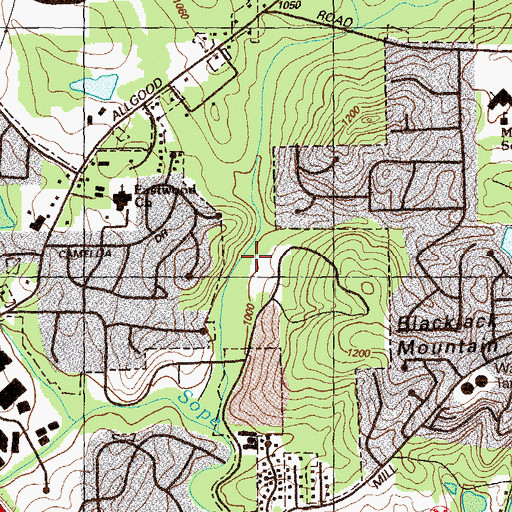 Topographic Map of Rebel Ridge Park, GA