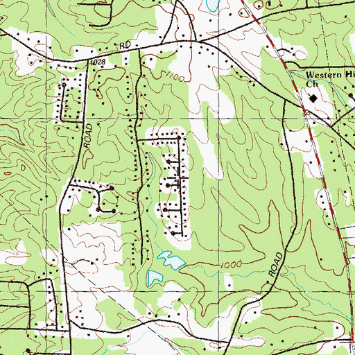 Topographic Map of Red Rock Hills, GA
