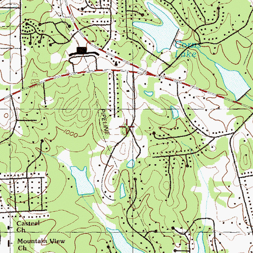 Topographic Map of Rocky Springs Cemetery, GA