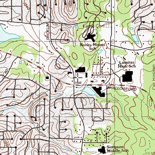 Topographic Map of Shallow Ford Shopping Center, GA