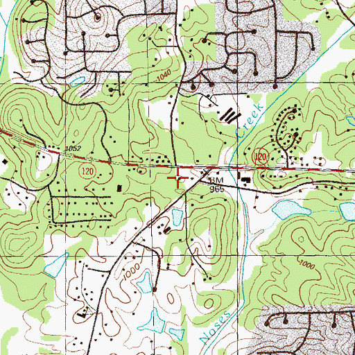 Topographic Map of Shiloh Cemetery, GA