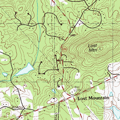 Topographic Map of Shipp-Old Lost Mountain Cemetery, GA