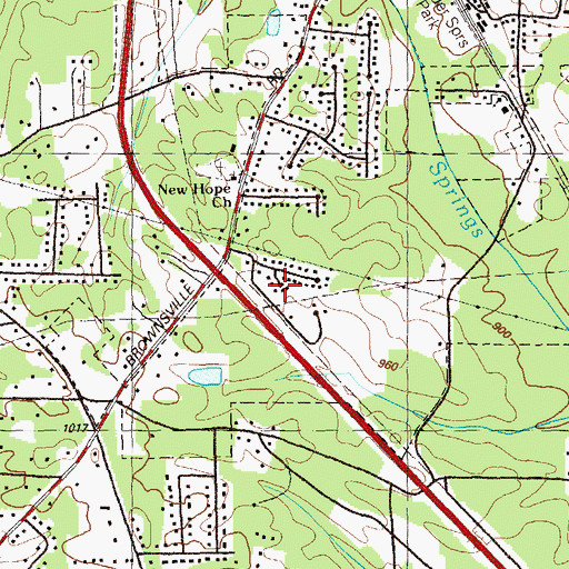 Topographic Map of Steeplechase, GA