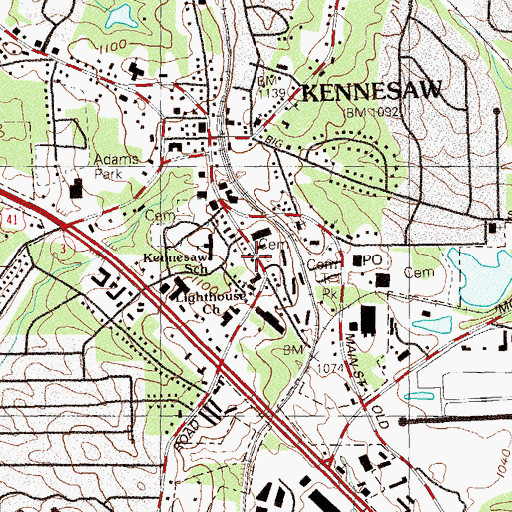 Topographic Map of Summers Street Historic District, GA