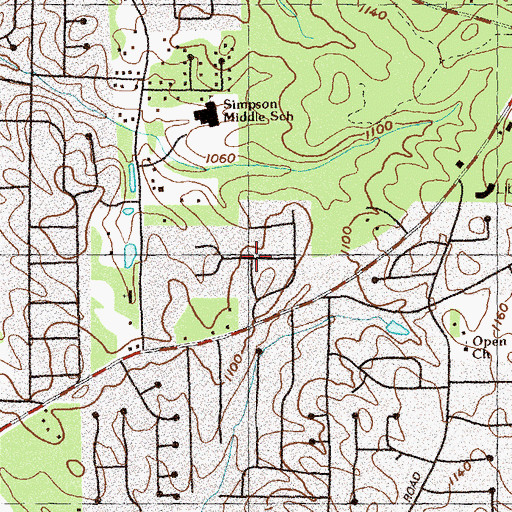 Topographic Map of The Plains, GA