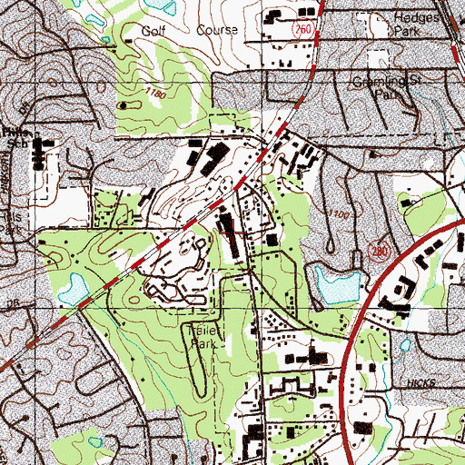 Topographic Map of Westside Shopping Center, GA