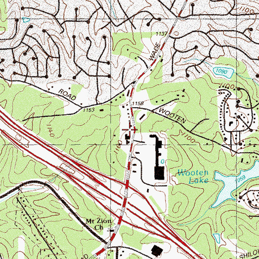 Topographic Map of Wild Wood Church, GA
