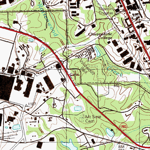 Topographic Map of Wildwood Park Cemetery, GA