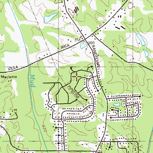Topographic Map of Wynford Chase, GA