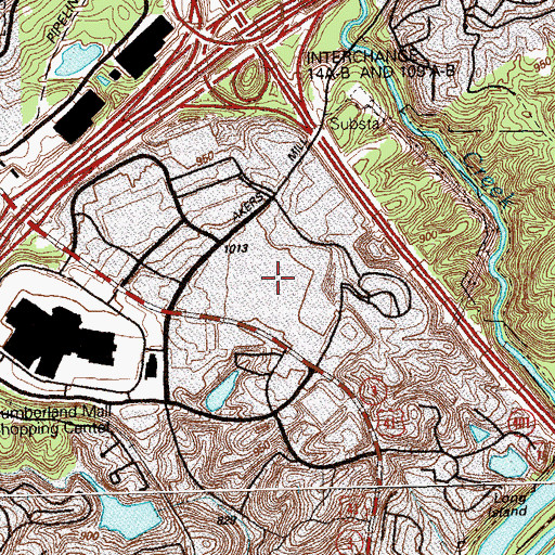 Topographic Map of Akers Mill Shopping Center, GA