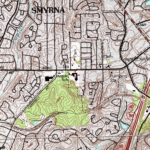 Topographic Map of Argyle Elementary School, GA