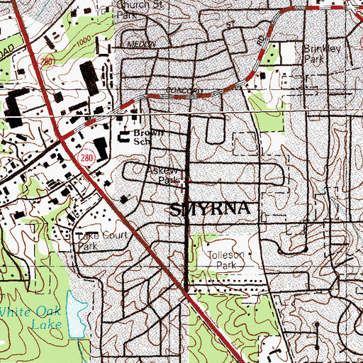 Topographic Map of Askew Park, GA