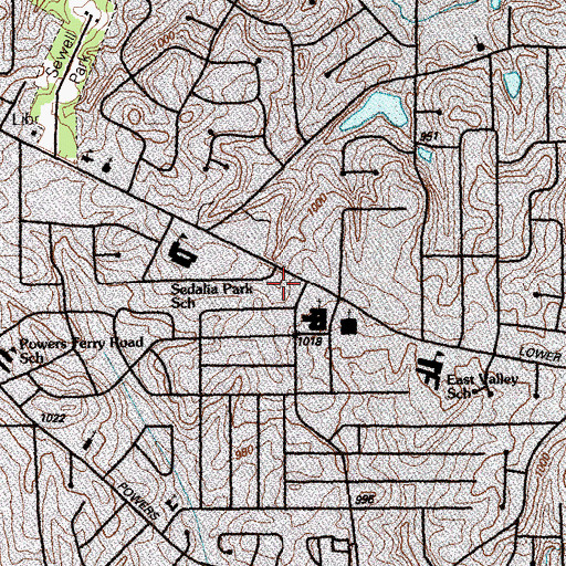 Topographic Map of Barfield Cemetery, GA