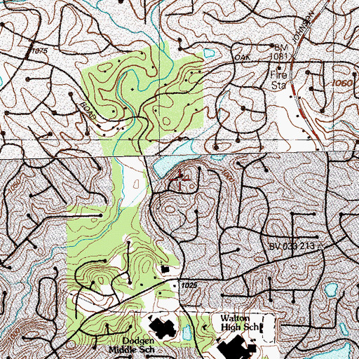 Topographic Map of Blakeford, GA