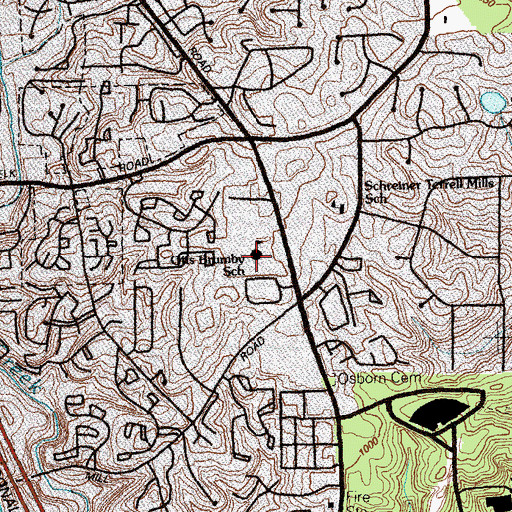 Topographic Map of Brumby Elementary School, GA
