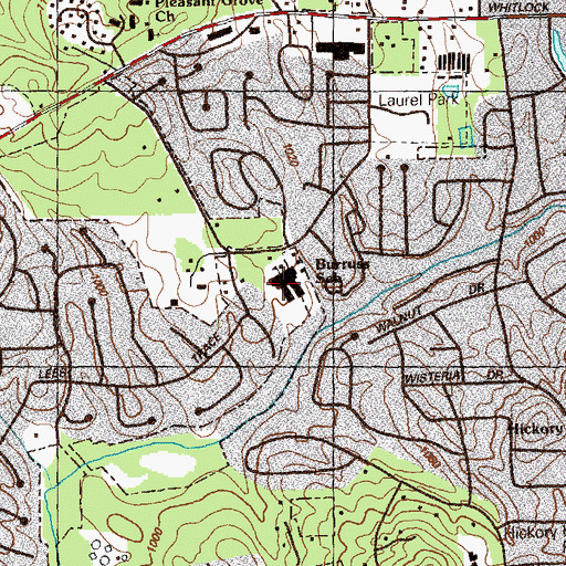 Topographic Map of Burruss School, GA