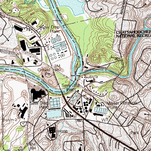 Topographic Map of Defoor Ferry (historical), GA