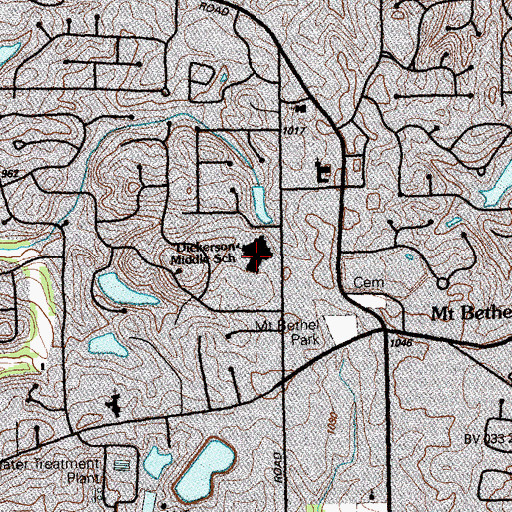 Topographic Map of Dickerson Middle School, GA