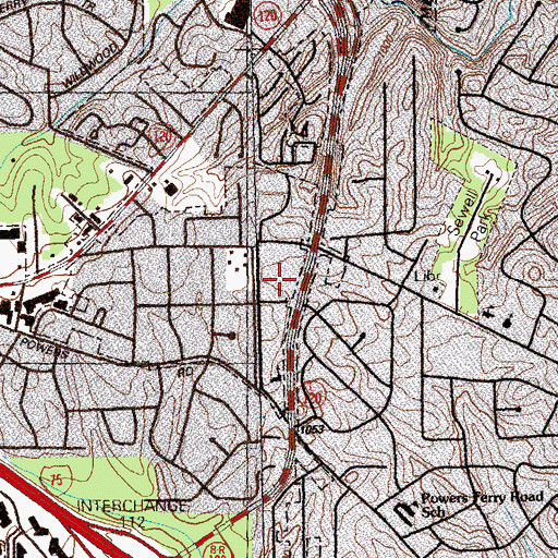 Topographic Map of Eastgate Plaza Shopping Center, GA