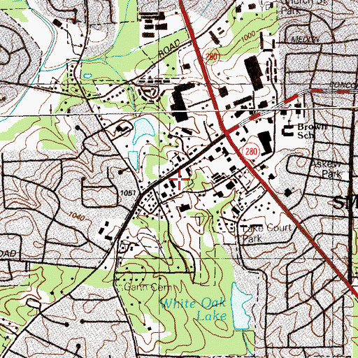 Topographic Map of Edison Cemetery, GA