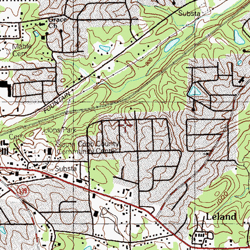 Topographic Map of Fleming Cemetery, GA