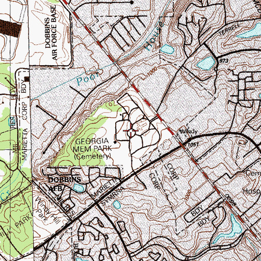 Topographic Map of Georgia Memorial Park, GA