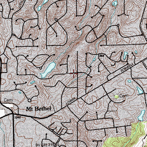 Topographic Map of Haney Cemetery, GA