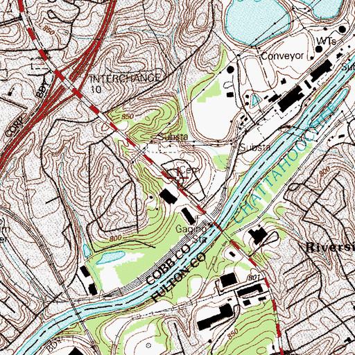Topographic Map of Hooper-McWilliams Cemetery, GA