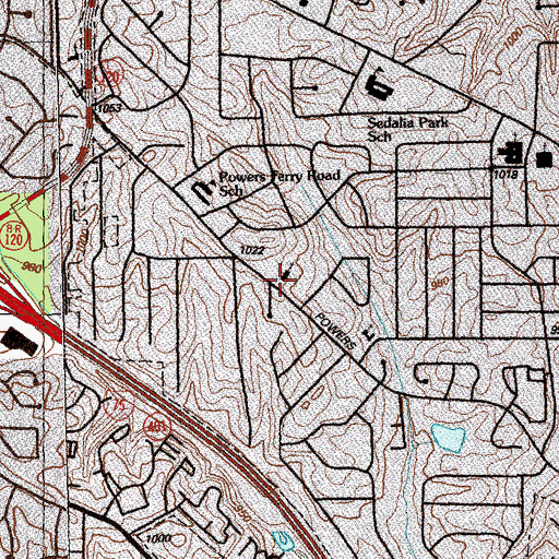 Topographic Map of John Knox Presbyterian Church, GA