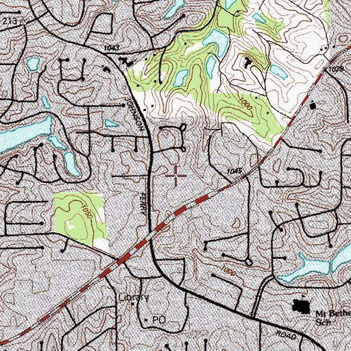 Topographic Map of Johnson Ferry Shopping Center, GA