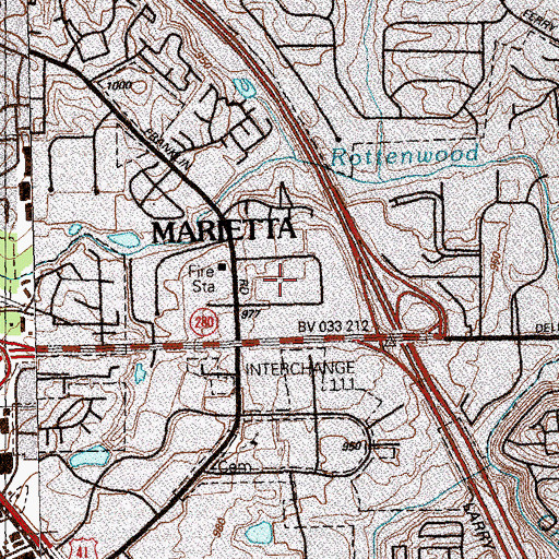 Topographic Map of Kingston Court Business Park, GA