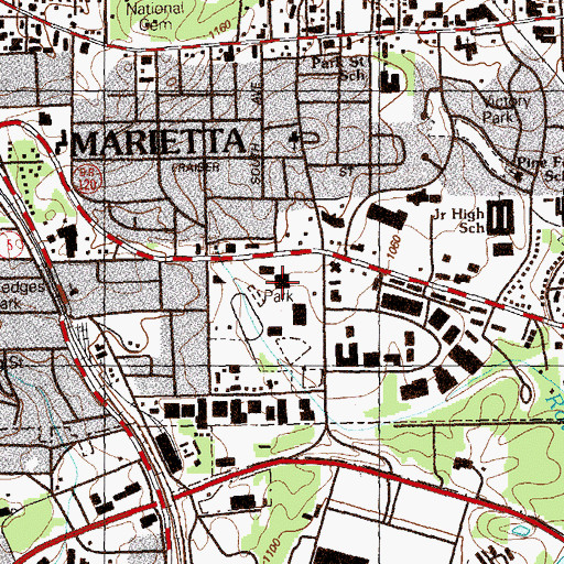 Topographic Map of Larry Bell Recreational Center, GA