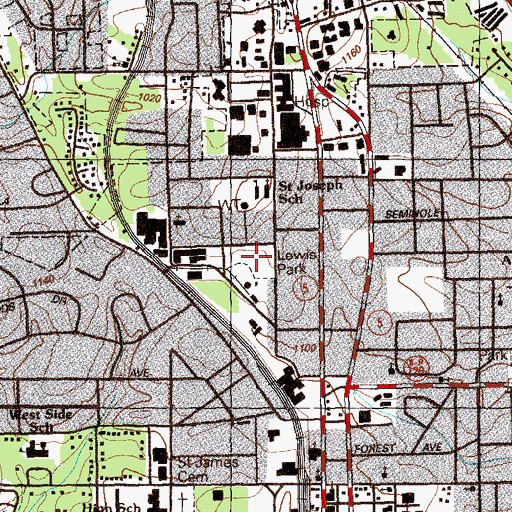 Topographic Map of Lewis Park, GA