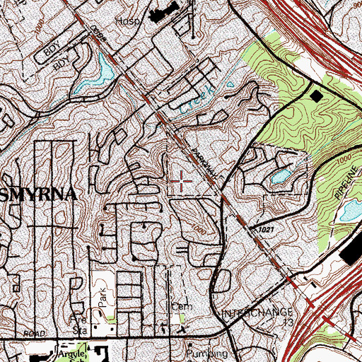Topographic Map of Loehmanns Plaza Shopping Center, GA
