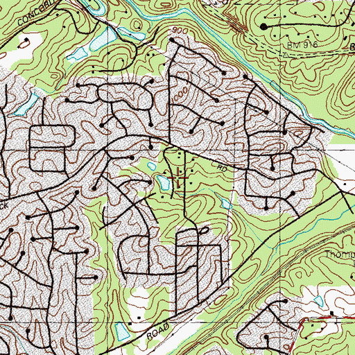 Topographic Map of Moss Cemetery, GA
