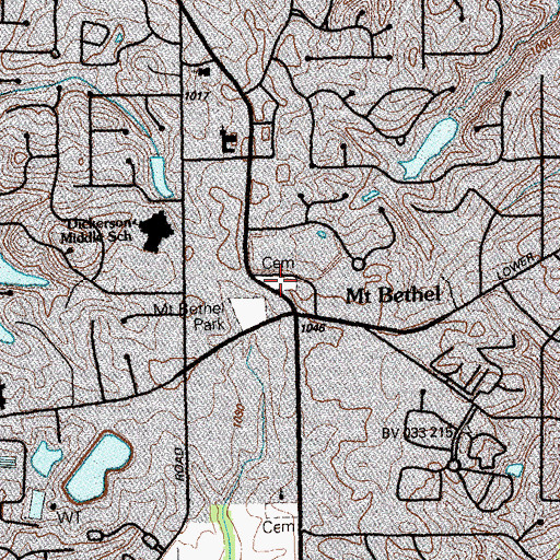 Topographic Map of Mount Bethel Church Cemetery, GA