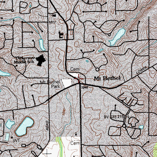 Topographic Map of Mount Bethel Methodist Church, GA
