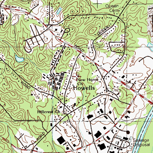 Topographic Map of New Home Church, GA