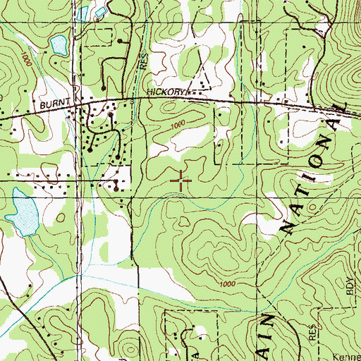 Topographic Map of New Salem Cemetery, GA