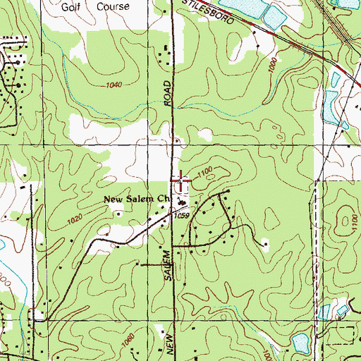 Topographic Map of New Salem Cemetery, GA