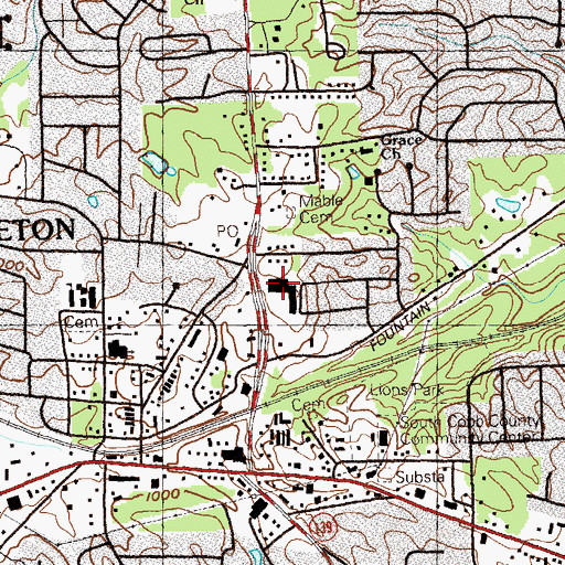 Topographic Map of Northridge Shopping Center, GA