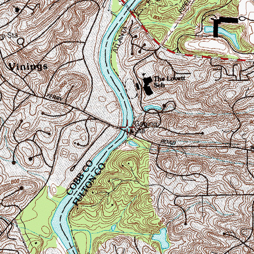 Topographic Map of Pace Ferry (historical), GA