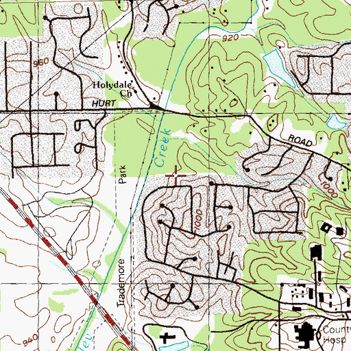 Topographic Map of Pair Cemetery, GA