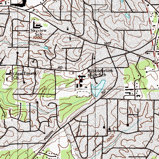 Topographic Map of Pebblebrook High School, GA
