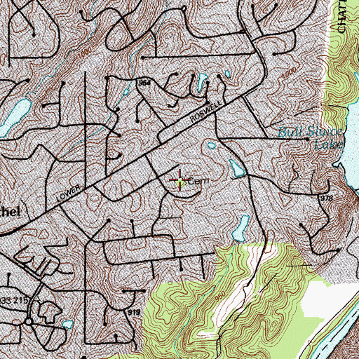 Topographic Map of Power Cemetery, GA