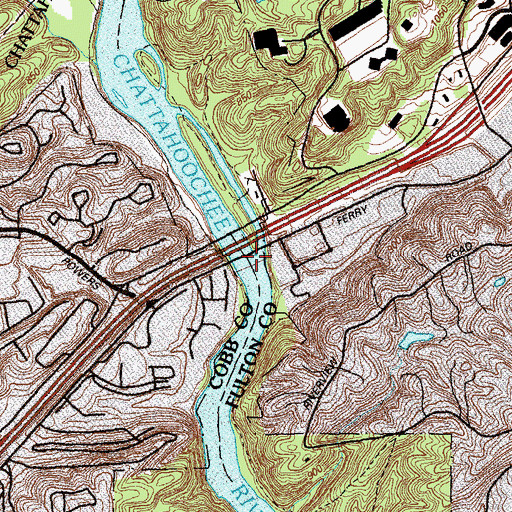 Topographic Map of Power Ferry (historical), GA