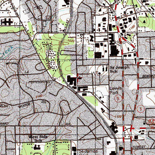 Topographic Map of Rose Lane Baptist Church, GA