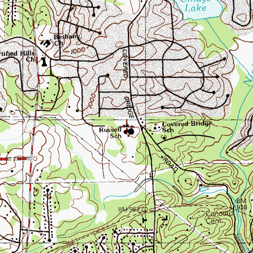 Topographic Map of Russell Elementary School, GA