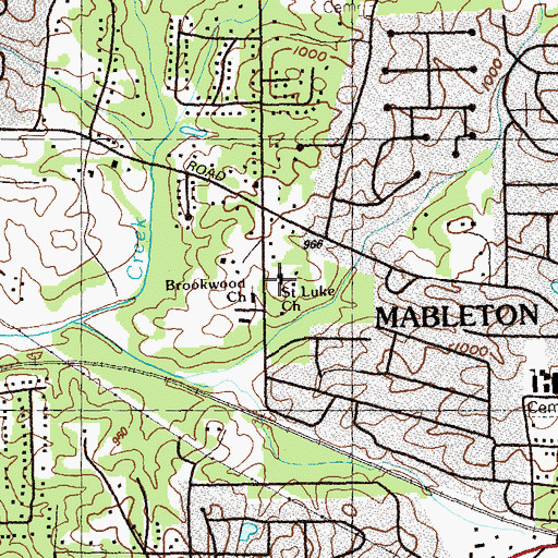 Topographic Map of Saint Luke Church, GA